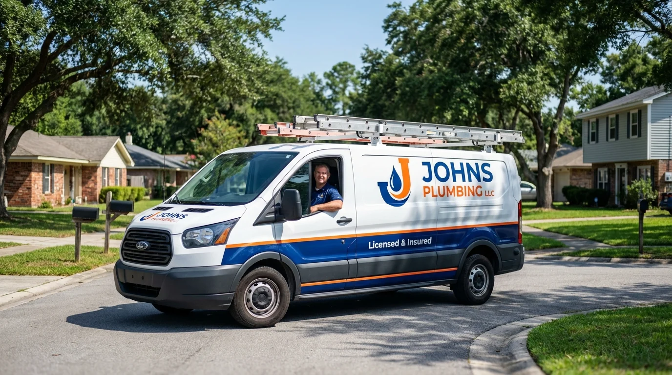 Johns Plumbing LLC service van in Rocksprings, TX